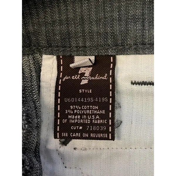 7 For All Mankind Jeans Womens 27 Gray Charcoal Wash Flare Striped Stretch Denim - Image 10