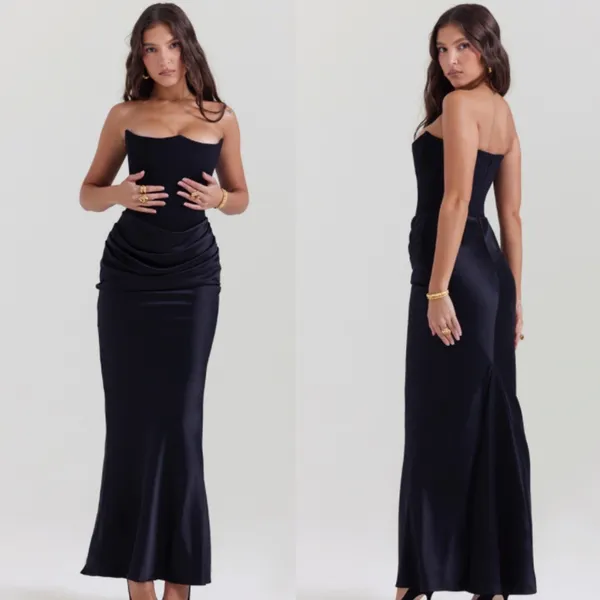 House of CB Persephone Black Strapless Corset Maxi Dress S‎ A-C Cup - Image 13