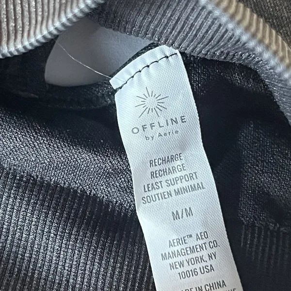 Aerie Offline Charcoal Grey Bralette Crisscross Back Sports Bra Size M - Image 6