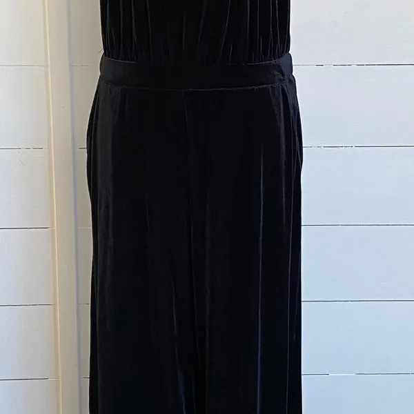 A New Day‎ Women's Halter Black Velvet Sleeveless Jumpsuit - M - Image 9