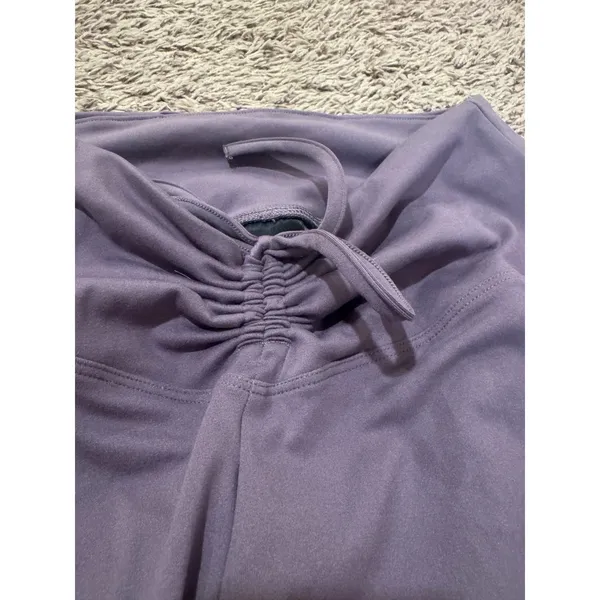 PINK Active High Rise Leggings Purple‎ Ruched Waist Drawstring Size S NWOT - Image 2