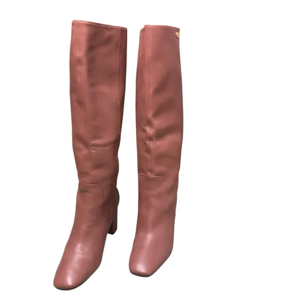 Cole Haan Knee High Leather Boots Women 7.5B Dusty Rose Luxe Heel EUC Designer - Image 7