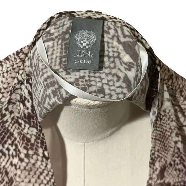Vince Camuto Snakeskin Print Open Front Chiffon Cardigan - Image 6