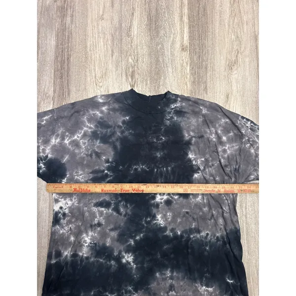 We‎ The Free Free People Black Tie Dye Mock Neck Oversized Long Sleeve Tee Large - Image 6