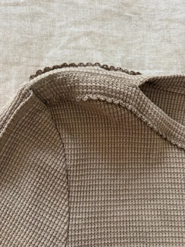 Free People Long Sleeve Waffle Knit Top - Image 5