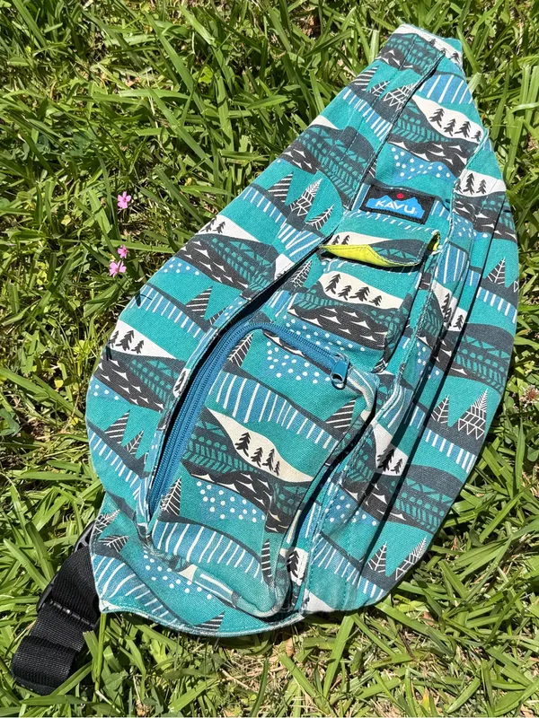 KAVU Rope Bag Backpack Canvas Winterscape Print - Image 2