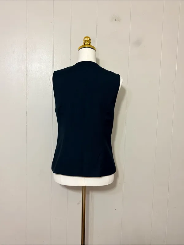 Abercrombie & Fitch Tailored Zip Vest Black Sleeveless Top Size M - Image 8