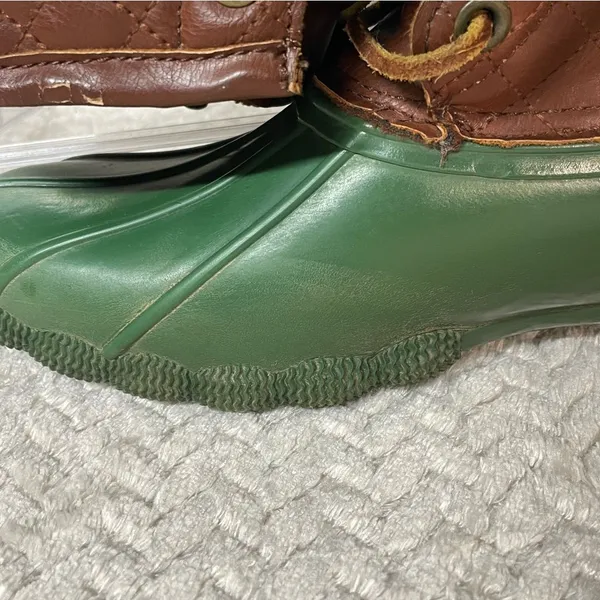 Steve Madden Women's Green Ankle‎ Rain Duck Boots size 7 Preppy - Image 9