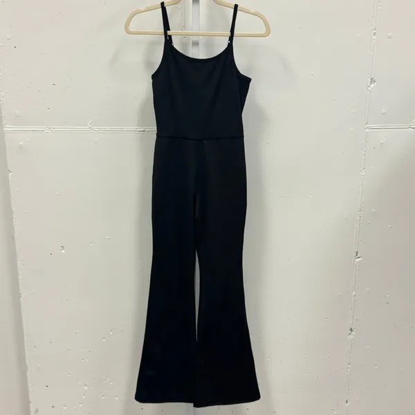 Yogalicious Lux Illusion Rib Scarlett Flare‎ Jumpsuit Black XS Yoga Athleisure - Image 3
