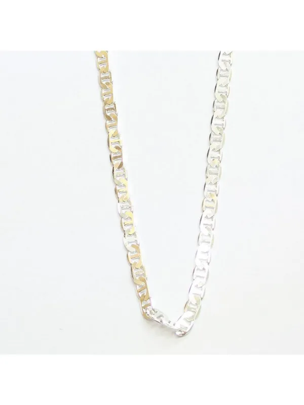 NWT Calvin Klein Silver Mariner Link Flat Chain Necklace Silver Gray 20" - Image 2