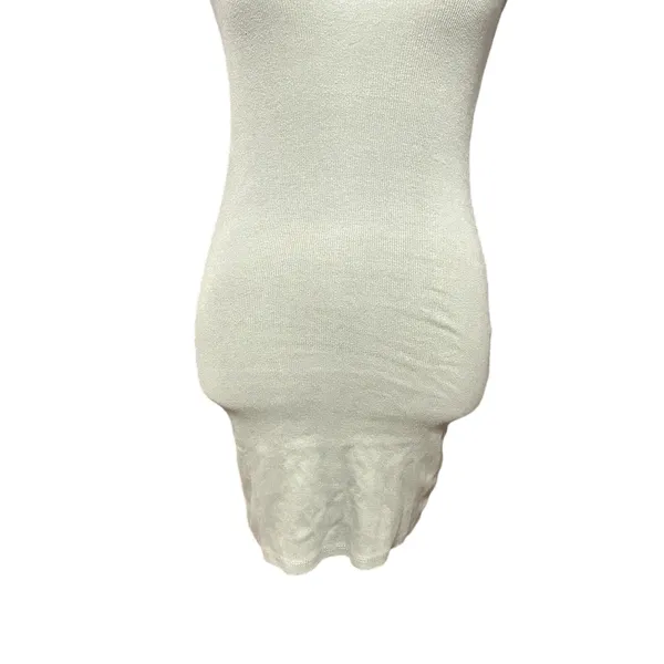 Open Edit Ribbed Bodycon Dress Sage Green Short Sleeve TShirt Dress XXS NWOT - Image 5