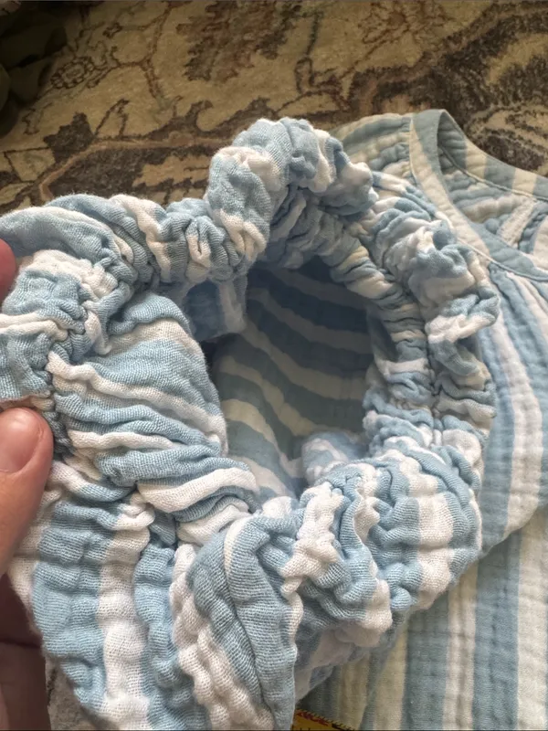 Old Navy Light Blue & White Striped Mini Dress - Image 5