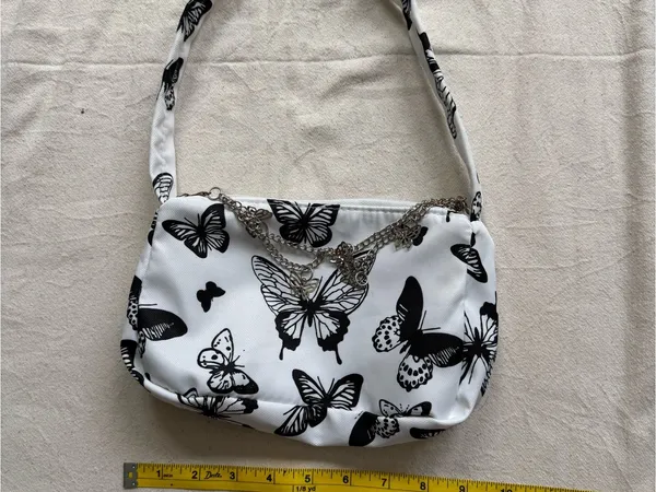 Black & White Butterfly chic purse, super cute, funky and punky - Image 5