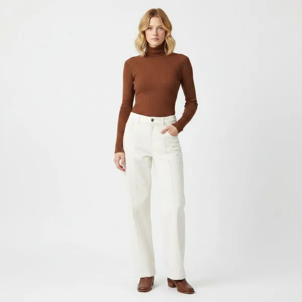 Zara Cream Ivory Cotton Wide Leg Split Hem Casual Pants NEW 8 - Image 8