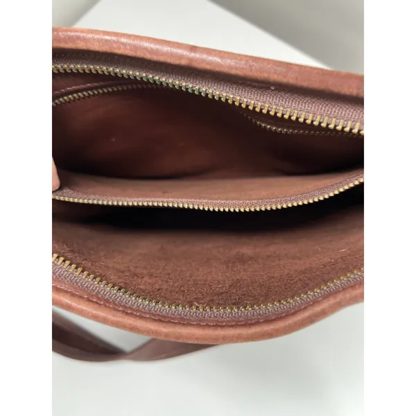 Vintage Unbranded Mahogany Leather Ergo‎ Crossbody Bag Minimalist 90s Style - Image 14