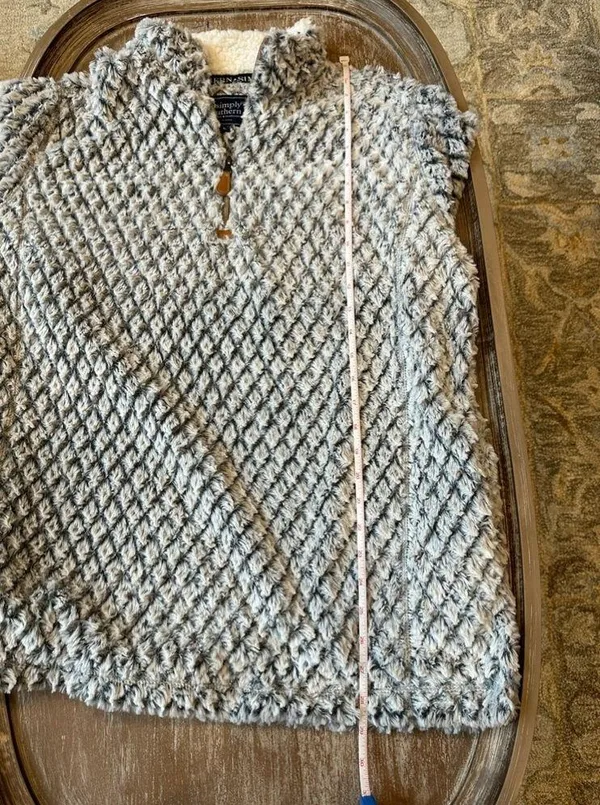 Simply Southern quarter zip long sleeve soft fuzzy pullover size Large - Image 6