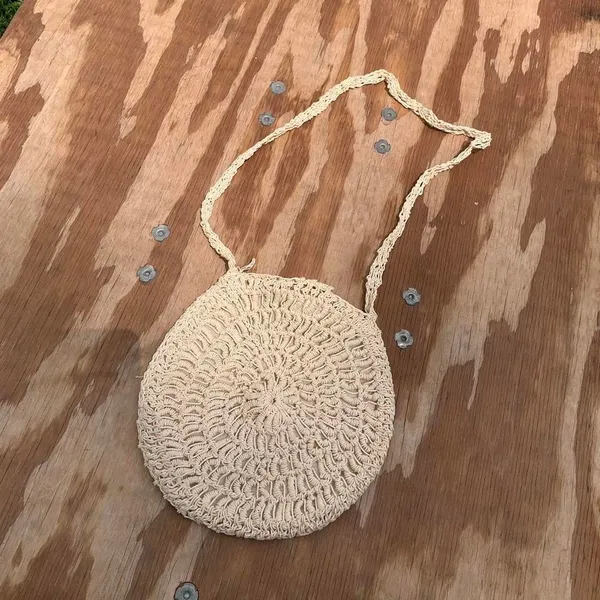 Vintage crochet‎ circle off the shoulder purse - Image 4