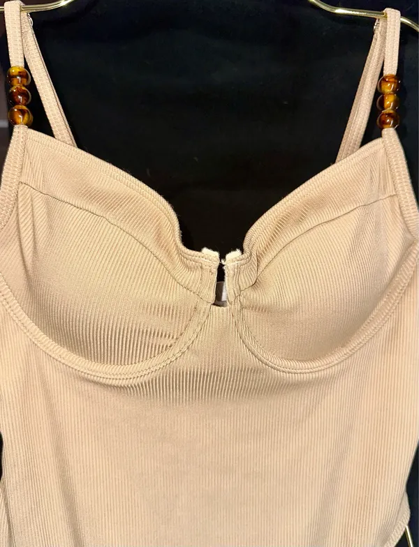 Tan One Piece Swimsuit - Image 2