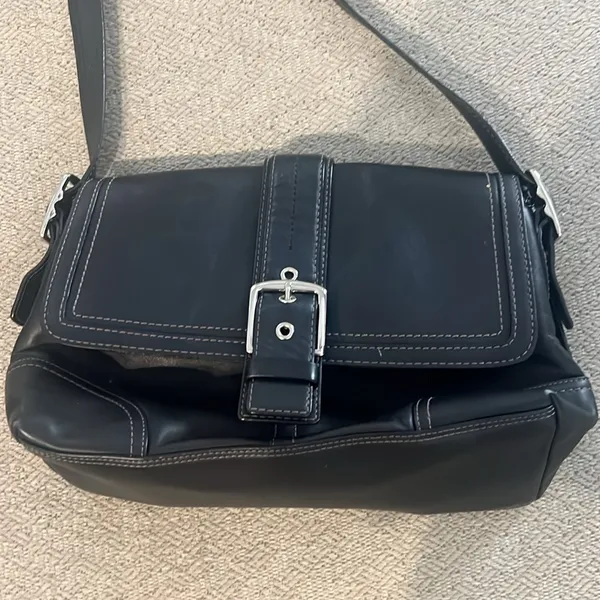 Coach Hampton Buckle‎ Flap Crossbody Bag F11196 in Black Y2K - Image 3