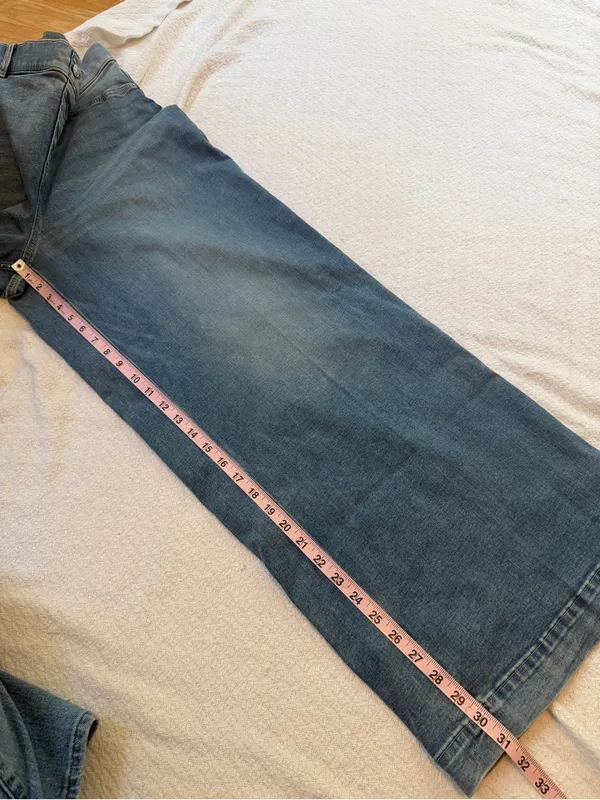 SPANX EveryWear Pull-On Wide Leg Jeans 1X Regular Antique Indigo - Image 9