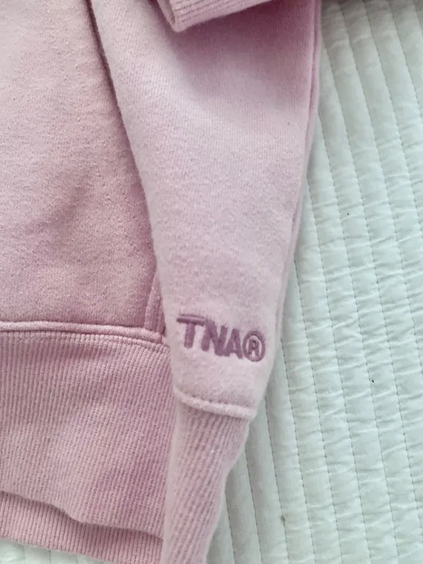 baby pastel pink TNA Aritzia hoodie - Image 3