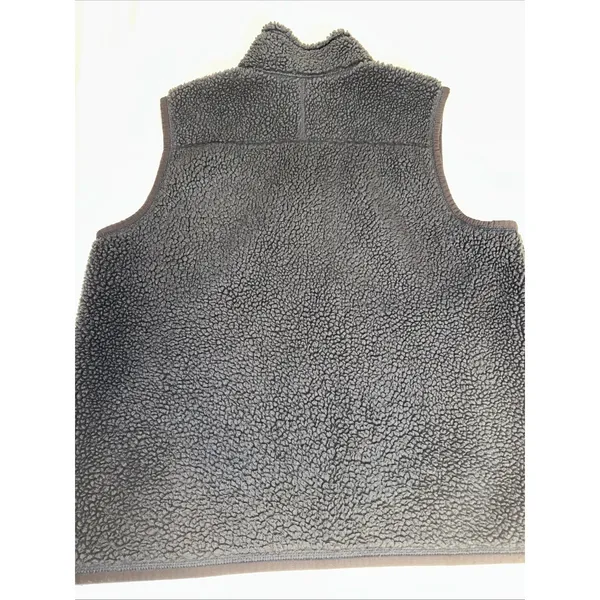 LL BEAN Gray Outdoor Vest Mountain Deep Pile Sherpa Fleece Vest Full Zip XL - Image 6