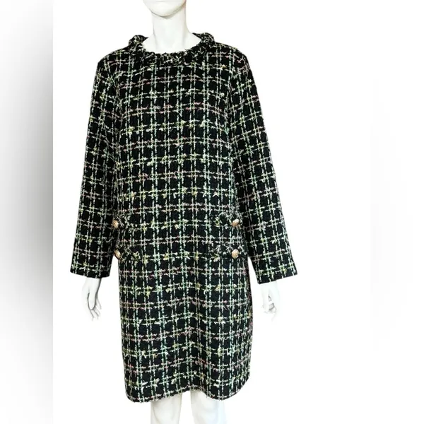 Tuckernuck Holly Tinsel Tweed Long Sleeve Jackie Dress Size Large. A1 - Image 4