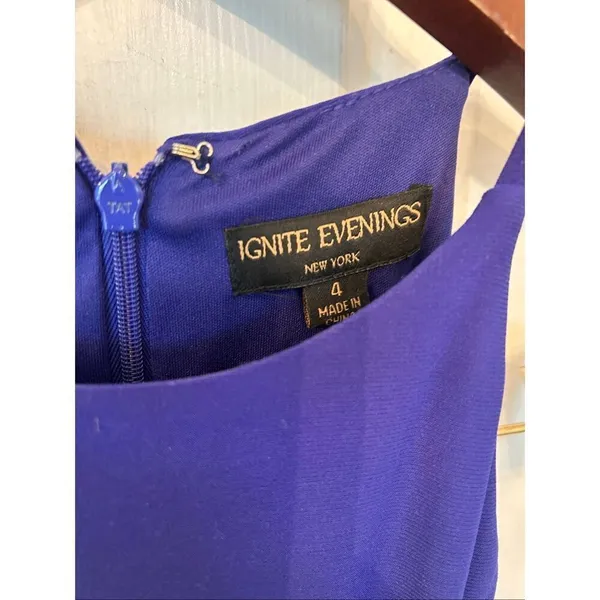 Ignite evenings long blue maxi dress with side cutouts size 4 prom homecoming we - Image 6
