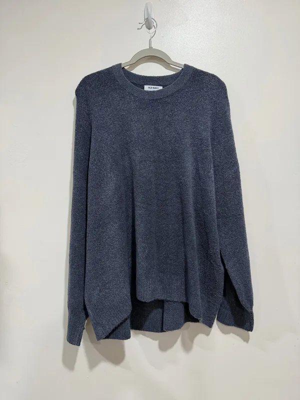 Old Navy Blue Gray Cozy Textured Oversized Sweater Size XXL - Image 3
