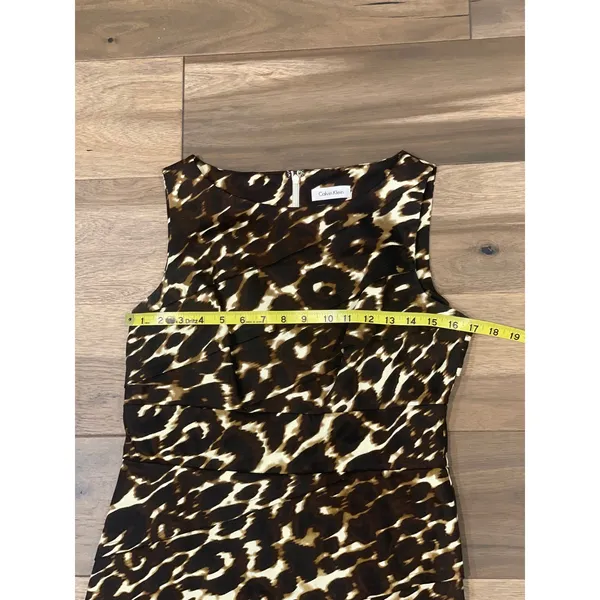 Calvin Klein Animal Print Sheath Dress Size M Sleeveless - Image 3