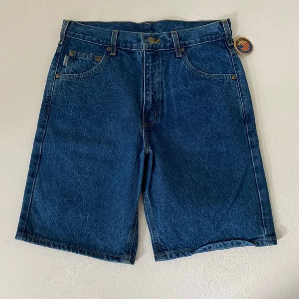 Carhartt NWT Relaxed Fit Denim Jean Shorts Size 31 Made in USA Workwear - Image 2