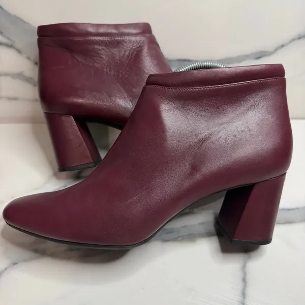 Aerosoles Burgundy Leather Head North Boots Sz 10 Comfort Classic Minimalist - Image 7