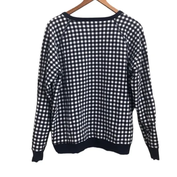 Draper James Natalie Gingham Check Long Sleeve Round Neck Top Sweatshirt 1x - Image 4