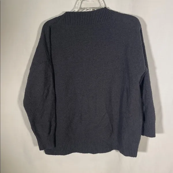 Eberjey BOUCLE BOYFRIEND OVERSIZED V NECK SWEATER GRAPHITE GRAY SMALL - Image 6