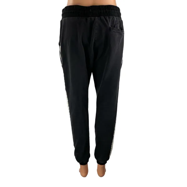 Yidarton Womens Black Striped Trim Drawstring Athletic Jogger Sweat Pants Size M - Image 4