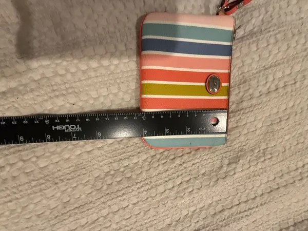 Coach Multicolored Striped Leather Wristlet Clutch - Image 7