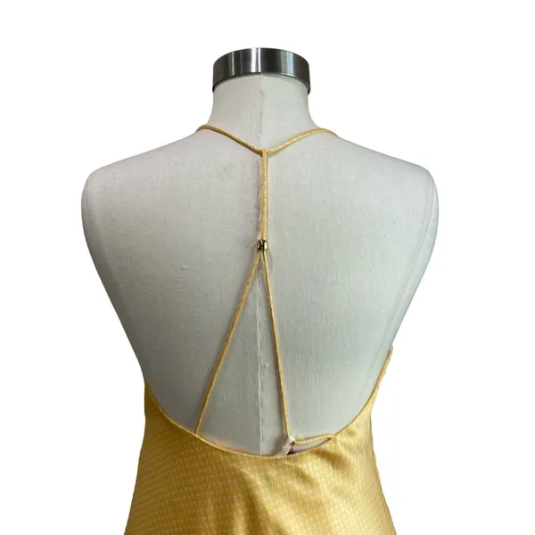 Significant Other Yellow Halter Midi Dress Draped Open Back NWT‎ Size 8 - Image 6