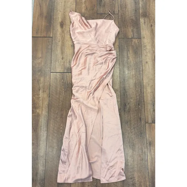 Significant Other Aria Dress Nougat Pink Satin Cowl Neck Maxi Size 6 Event Guest - Image 3