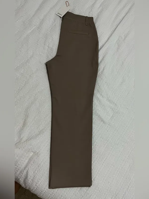 Quince Ultra Stretch Straight-Leg Ponte High-Rise Pants in Taupe Sz S Morel Grey - Image 7