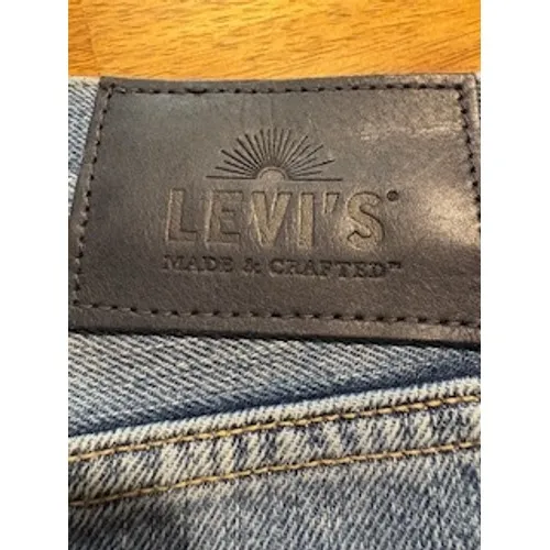LEVI'S‎ Made & Crafted Mini Skirt 27 Blue Raw Hem Denim Premium Boho Festival - Image 4
