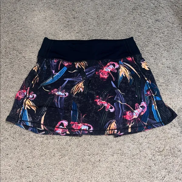 Lululemon Pace Rival‎ Mid-Rise Skirt Long Veiled Floral Black Multi 2 - Image 4