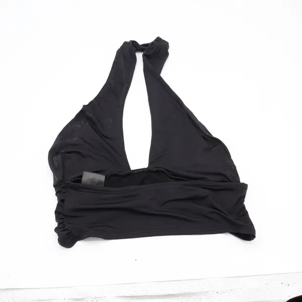 Urban Outfitters Halter Top Womens M Ruched Black V-Neck Stretch Good - Image 5