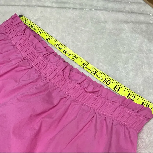 pink aerie shorts size Medium paper bag high waisted ruffle hem lightweight - Image 5