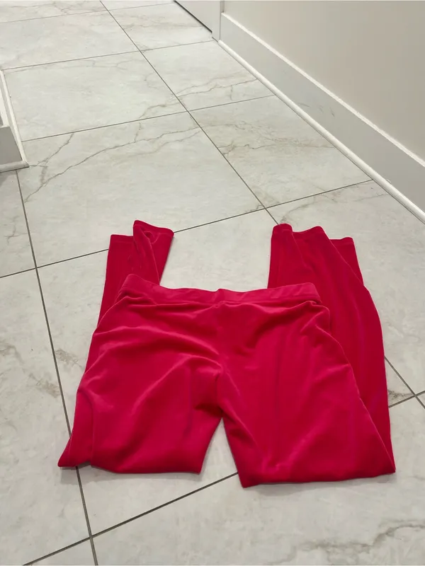 NEW Juicy Couture Hot Pink Velour Track Pants Size Large - Image 4