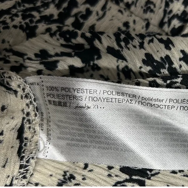 Mango‎ Cream Black Floral Textured Midi Dress Long Sleeve Autumn Wedding Guest - Image 8