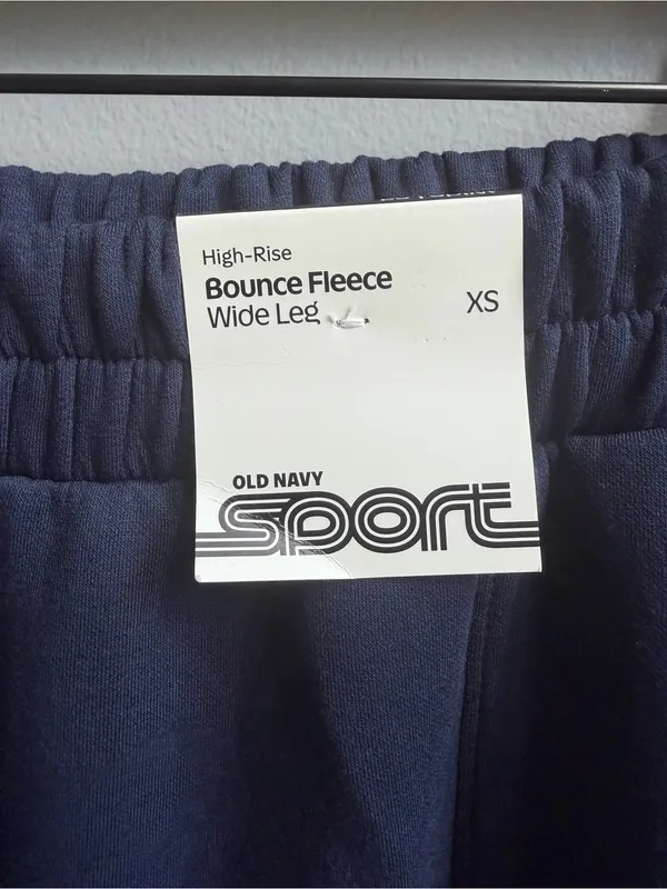 Old Navy Sport Bounce Fleece Wide Leg Pants Navy Blue Size XS NWT - Image 3