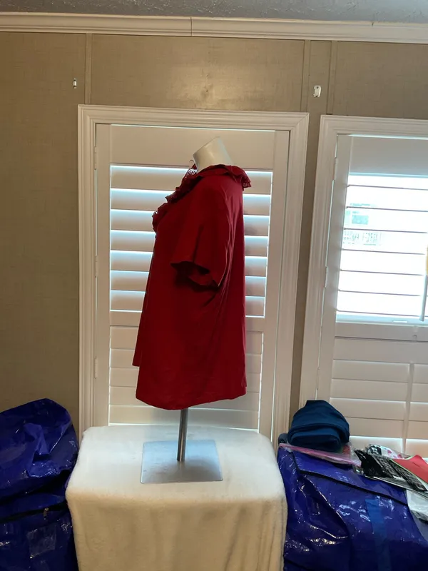 Ralph LaurenRed Ruffled Blouse - Image 5