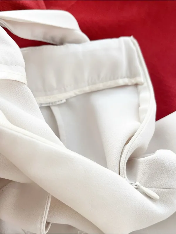 Zara Off White Ruffle Activewear Preppy Hem Belted Mini Skort - Image 6