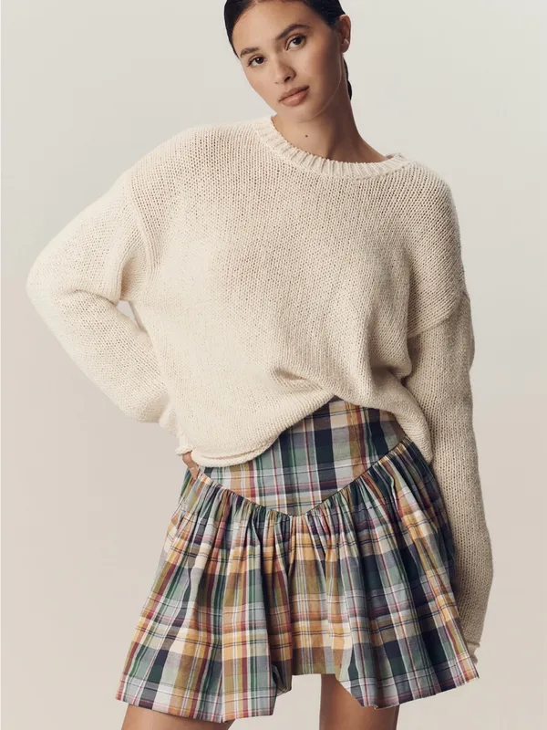 Maeve Anthropologie Plaid Mini Skirt Size M Preppy Y2K Cottagecore - Image 3