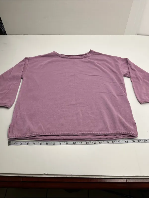 Pact 100% Organic Cotton Light Purple Pink‎ Pullover Sweater Womens Medium FLAW - Image 7